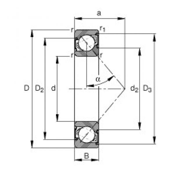 25 mm x 52 mm x 15 mm  FAG 7205-B-2RS-TVP angular contact ball bearings #3 image